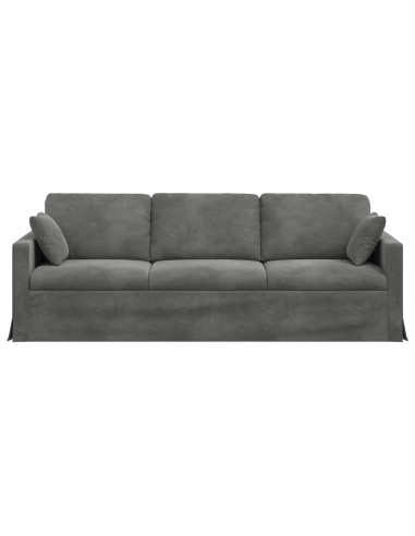 Divano Grigio scuro 228 x 78 x 80 cm Velluto