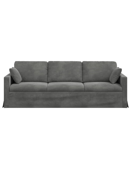 Divano Grigio scuro 228 x 78 x 80 cm Velluto