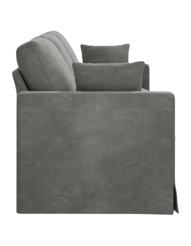 Divano Grigio scuro 228 x 78 x 80 cm Velluto