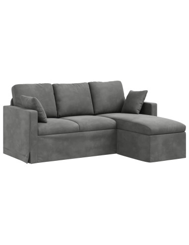 Divano Grigio scuro 198 x 134 x 80 cm Velluto