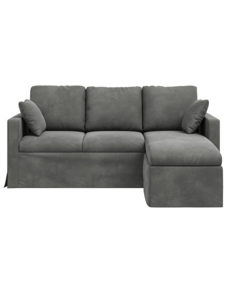 Divano Grigio scuro 198 x 134 x 80 cm Velluto