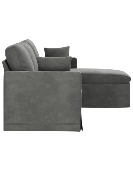 Divano Grigio scuro 198 x 134 x 80 cm Velluto