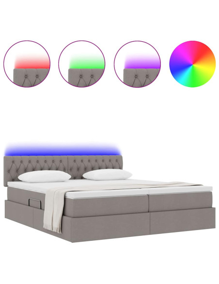 Letto con luci a strisce a LED Talpa 180 x 200 cm Tessuto