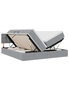 Letto con testiera Grigio chiaro 180 x 200 cm Tessuto 2