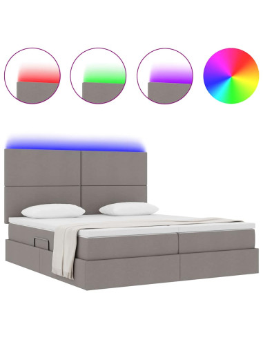 Letto con luci a strisce a LED Talpa 180 x 200 cm Tessuto