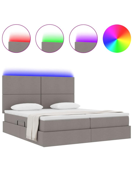 Letto con luci a strisce a LED Talpa 180 x 200 cm Tessuto