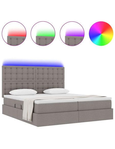 Letto con luci a strisce a LED Talpa 180 x 200 cm Tessuto