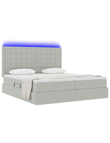 Letto con testiera Grigio chiaro 180 x 200 cm Velluto