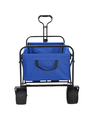 Carrello a Mano Pieghevole Blu 89 x 63 x 96 cm