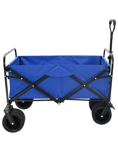 Carrello a Mano Pieghevole Blu 89 x 63 x 96 cm