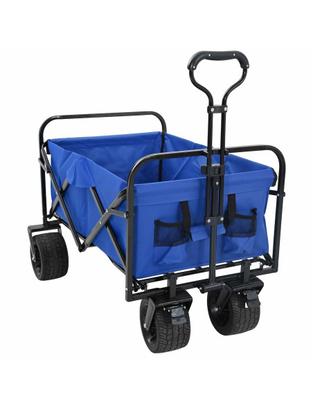Carrello a Mano Pieghevole Blu 89 x 63 x 96 cm