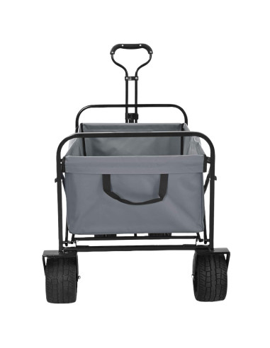 Carrello a Mano Pieghevole Grigio 89 x 63 x 96 cm