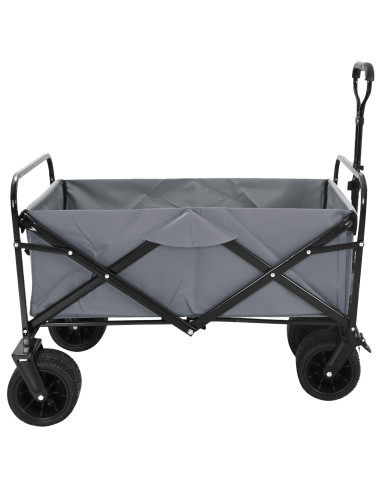 Carrello a Mano Pieghevole Grigio 89 x 63 x 96 cm