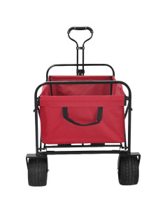 Carrello a Mano Pieghevole Rosso 89 x 63 x 96 cm 2