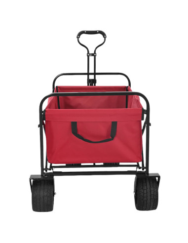 Carrello a Mano Pieghevole Rosso 89 x 63 x 96 cm