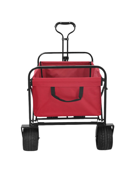 Carrello a Mano Pieghevole Rosso 89 x 63 x 96 cm
