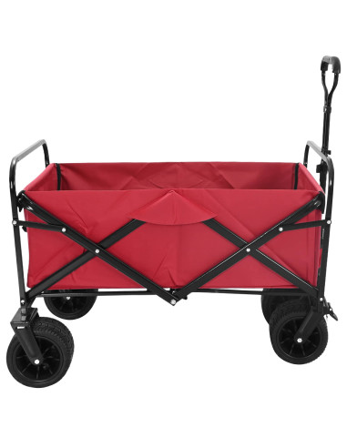 Carrello a Mano Pieghevole Rosso 89 x 63 x 96 cm