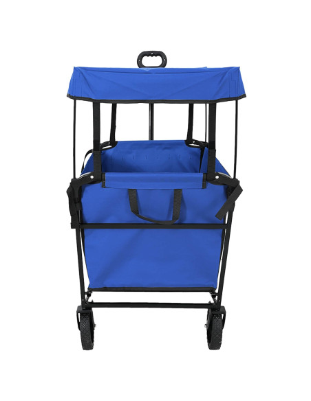 Carrello a Mano Pieghevole Nero 105 x 56.5 x 116 cm