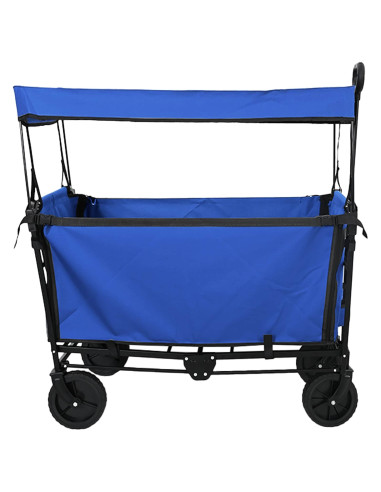Carrello a Mano Pieghevole Nero 105 x 56.5 x 116 cm
