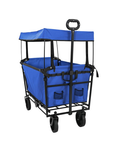 Carrello a Mano Pieghevole Nero 105 x 56.5 x 116 cm