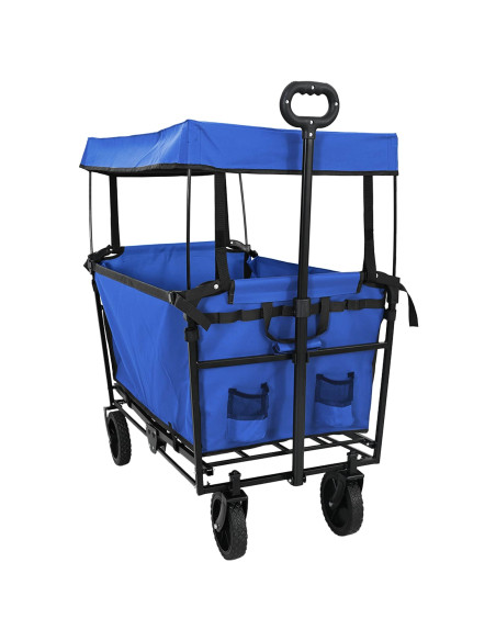 Carrello a Mano Pieghevole Nero 105 x 56.5 x 116 cm