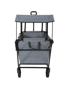 Carrello a Mano Pieghevole Grigio 105 x 56.5 x 116 cm 2