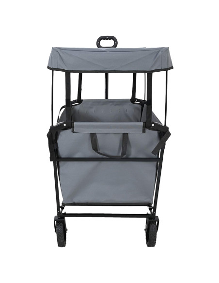 Carrello a Mano Pieghevole Grigio 105 x 56.5 x 116 cm