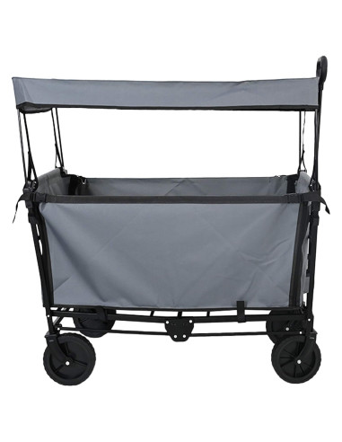 Carrello a Mano Pieghevole Grigio 105 x 56.5 x 116 cm