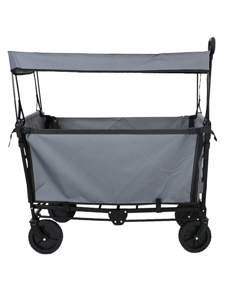 Carrello a Mano Pieghevole Grigio 105 x 56.5 x 116 cm