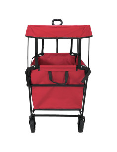 Carrello a Mano Pieghevole Rosso 105 x 56.5 x 116 cm 2