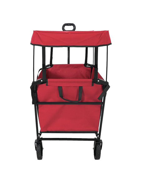 Carrello a Mano Pieghevole Rosso 105 x 56.5 x 116 cm