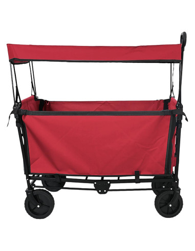 Carrello a Mano Pieghevole Rosso 105 x 56.5 x 116 cm