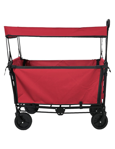 Carrello a Mano Pieghevole Rosso 105 x 56.5 x 116 cm
