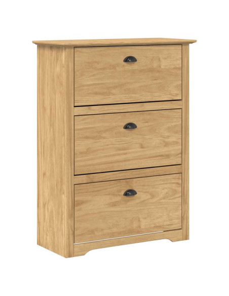 Scarpiera BODO Marrone miele 80 x 35 x 118 cm Legno multistrato