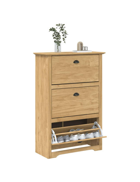 Scarpiera BODO Marrone miele 80 x 35 x 118 cm Legno multistrato