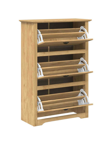 Scarpiera BODO Marrone miele 80 x 35 x 118 cm Legno multistrato