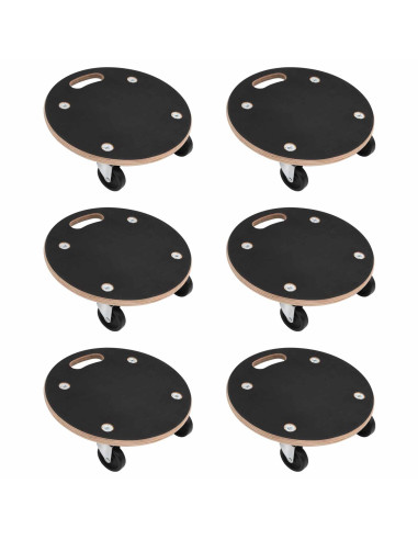 Carrello di Trasporto 6 pcs Grigio Legno compensato