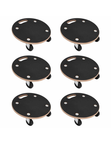 Carrello di Trasporto 6 pcs Grigio Legno compensato