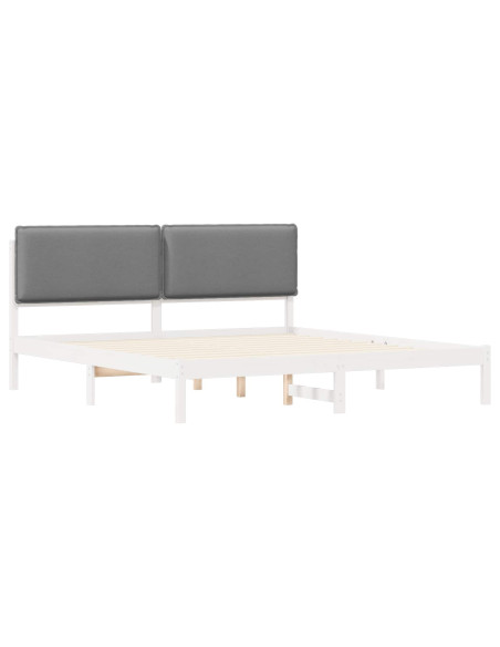 Letto con Testiera Rivestita Grigio chiaro 200 x 200 cm