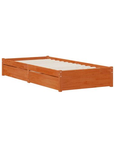 Struttura del letto 3 pcs Marrone cerato Legno di pino