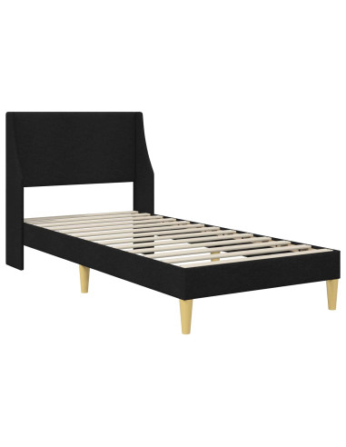 Struttura del letto con testiera Nero 90 x 200 cm Tessuto