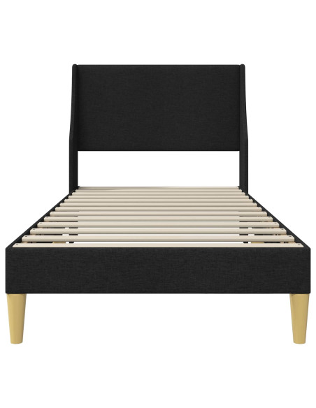 Struttura del letto con testiera Nero 90 x 200 cm Tessuto