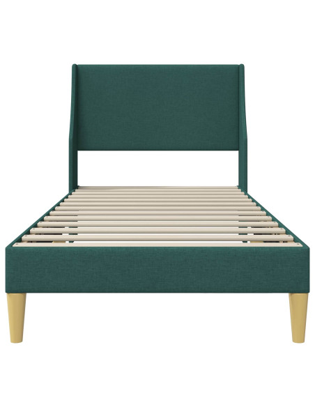 Struttura del letto Verde Scuro 90 x 200 cm Tessuto