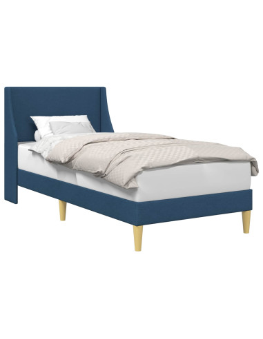Struttura del letto con testiera Blu 90 x 200 cm Tessuto