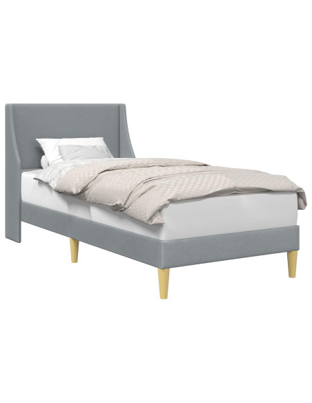 Struttura del letto Grigio chiaro 100 x 200 cm Tessuto