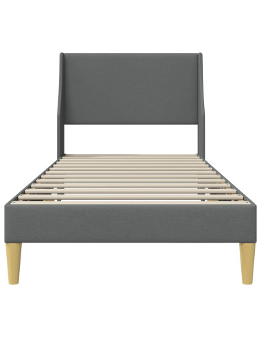 Struttura del letto Grigio scuro 100 x 200 cm Tessuto