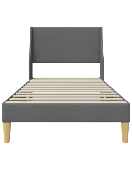 Struttura del letto Grigio scuro 100 x 200 cm Tessuto