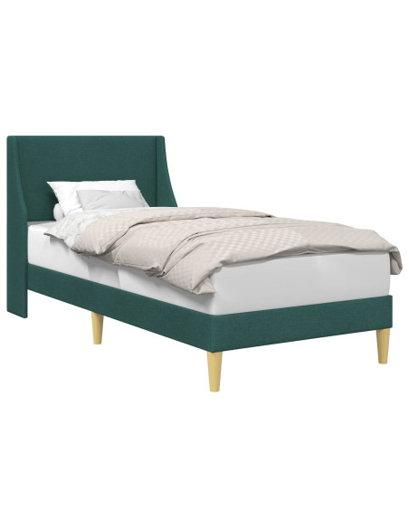 Struttura del letto Verde Scuro 100 x 200 cm Tessuto