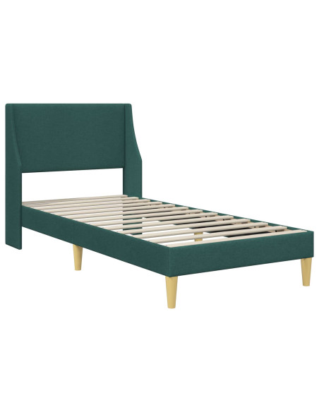 Struttura del letto Verde Scuro 100 x 200 cm Tessuto