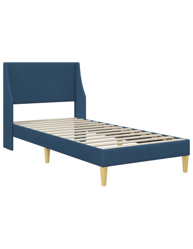 Struttura del letto con testiera Blu 100 x 200 cm Tessuto